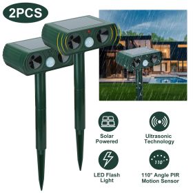 Ultrasonic Animal Repeller Solar Powered Motion Sensor Repellent IPX4 Waterproof Outdoor For Farm Garden Yard Repelling Deer Raccoon Cat Dog Rabb (Color: 2Pcs/Set) Ultrasonic Animal Repeller Solar Powered Motion Sensor Repellent IPX4 Waterproof Outdoor For Farm Garden Yard Repelling Deer Raccoon Cat Dog Rabb (Color: 2Pcs/Set)
